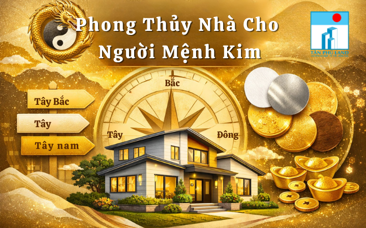 Phong thủy nhà cho người mệnh Kim: : Cách chọn hướng nhà, màu sắc.