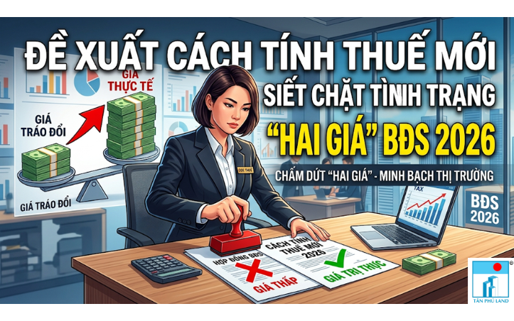 Đề xuất cách tính thuế mới siết chặt tình trạng “hai giá” BĐS 2026