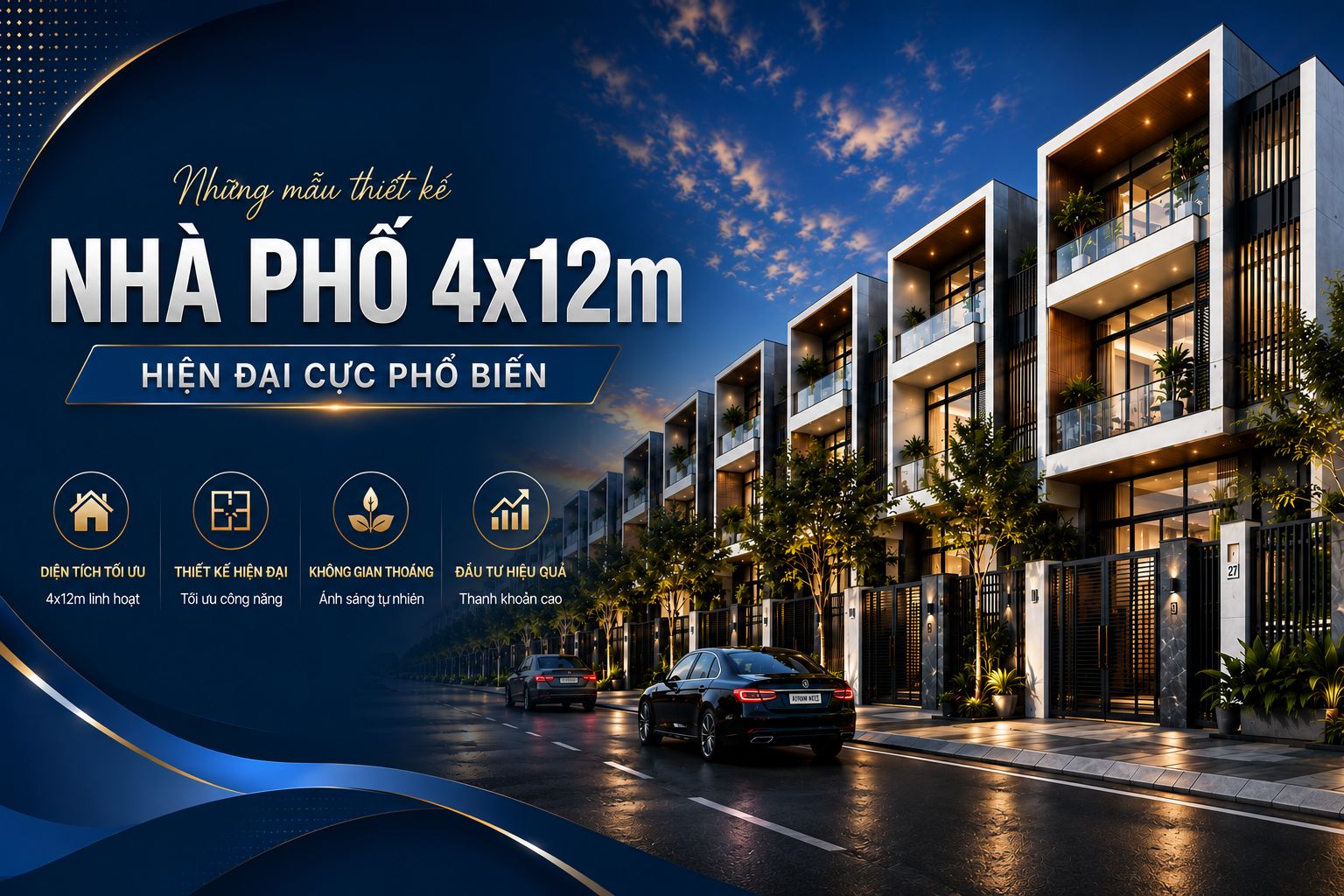 4 Mẫu Thiết Kế Nhà Phố 4x12m Hiện Đại Cực Phổ Biến Tại Khu Vực Tân Phú