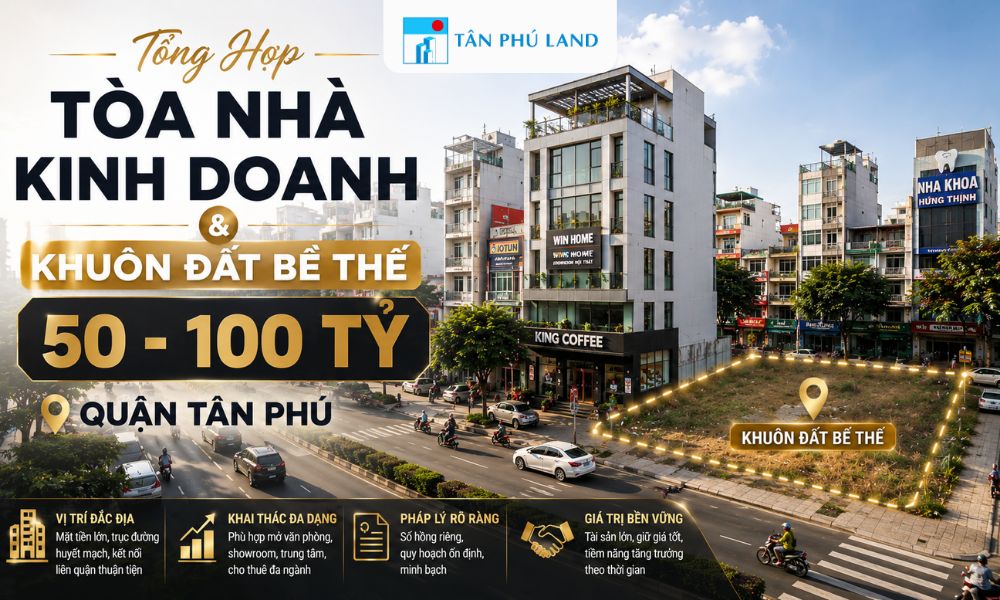 Giỏ Hàng Mặt Tiền Kinh Doanh Lớn 50 - 100 Tỷ Quận Tân Phú
